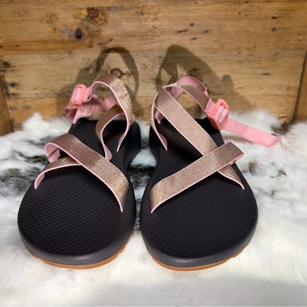 Chaco Z2 Women's Sandals Brown with Pink Straps - Picture 2 of 12